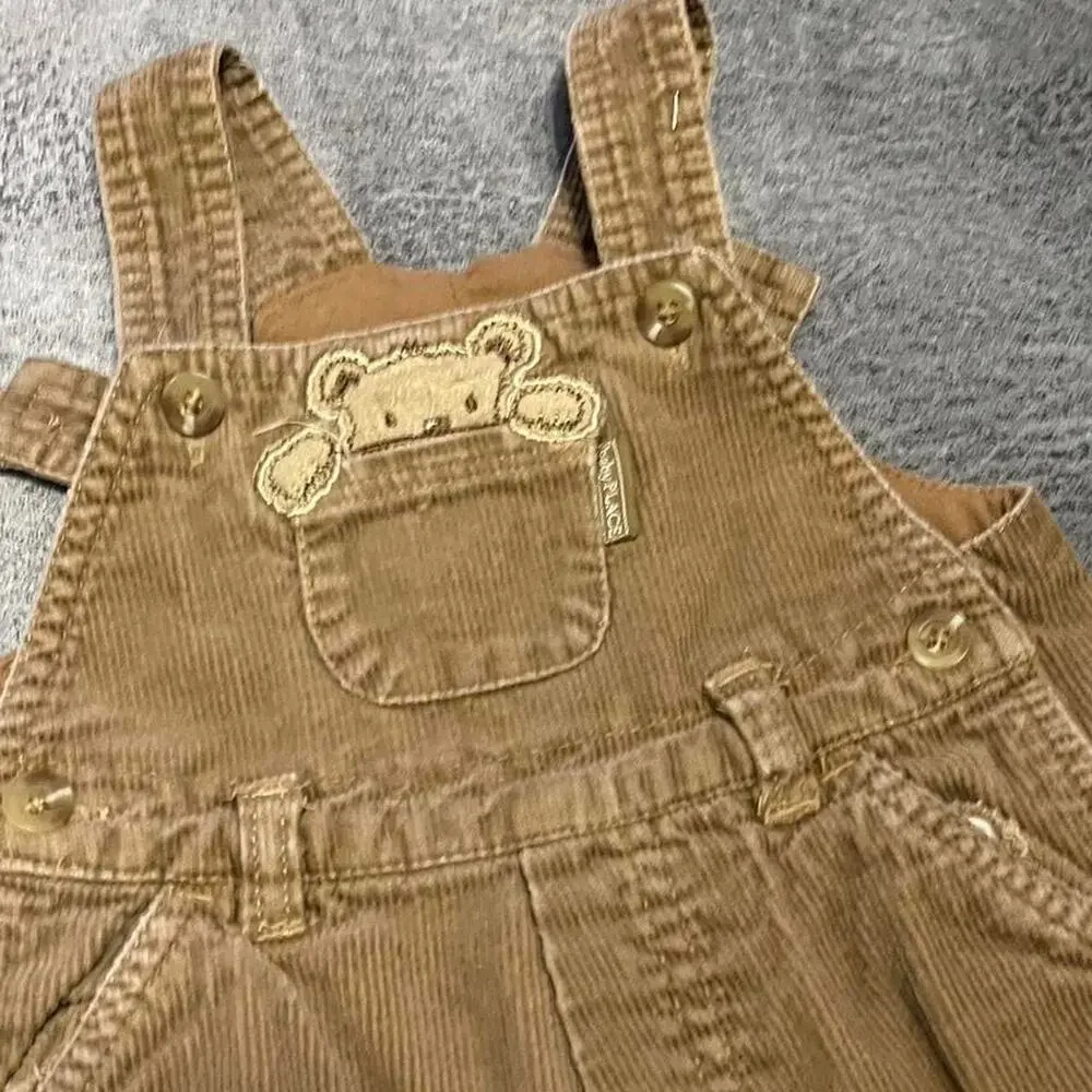 Childrens place infants corduroy bear overalls